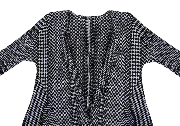 PLEATS PLEASE Check Printed Buttonless Cardigan K-166567_003