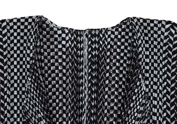 PLEATS PLEASE Check Printed Buttonless Cardigan K-166567_004