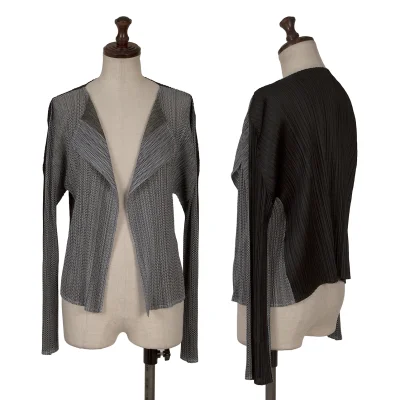 PLEATS PLEASE Pleats Mesh Switching Cardigan