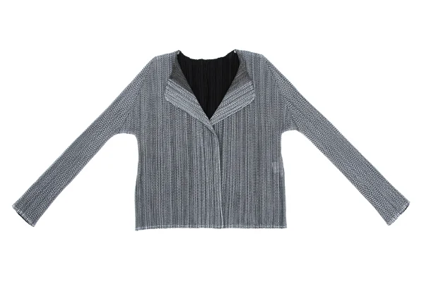 PLEATS PLEASE Pleats Mesh Switching Cardigan K-166568_002