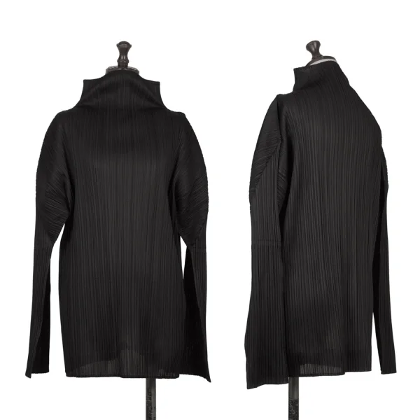 PLEATS PLEASE Turtle Neck T Shirt Black 4 K-166569_001