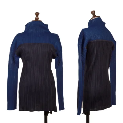 PLEATS PLEASE Pleated Bicolor Long Sleeve T-shirt