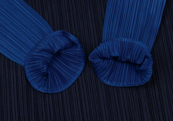 PLEATS PLEASE Pleated Bicolor Long Sleeve T-shirt K-166573_011