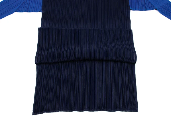 PLEATS PLEASE Pleated Bicolor Long Sleeve T-shirt K-166573_013