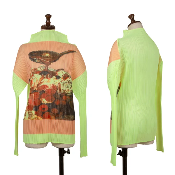 PLEATS PLEASE Sundae Printed T Shirt Light Green,Multi-Color 3 K-166575_001