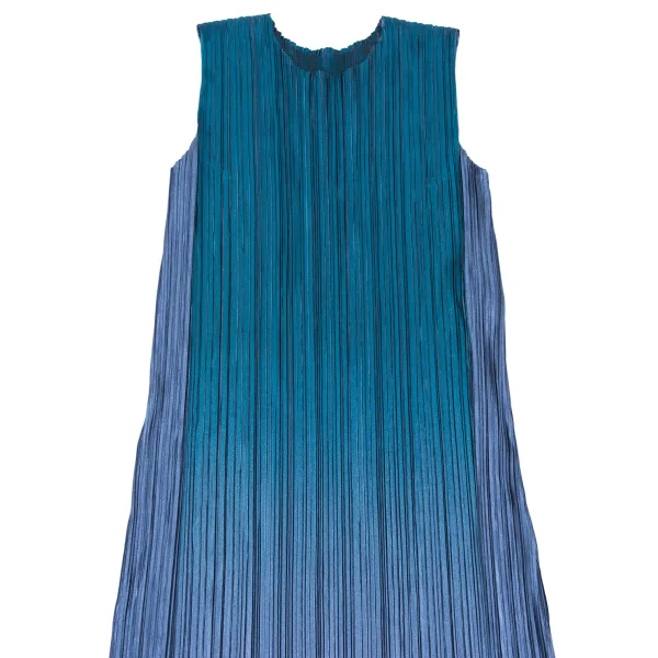 PLEATS PLEASE Shiny pleats Bicolor Sleeveless Dress K-166578_003