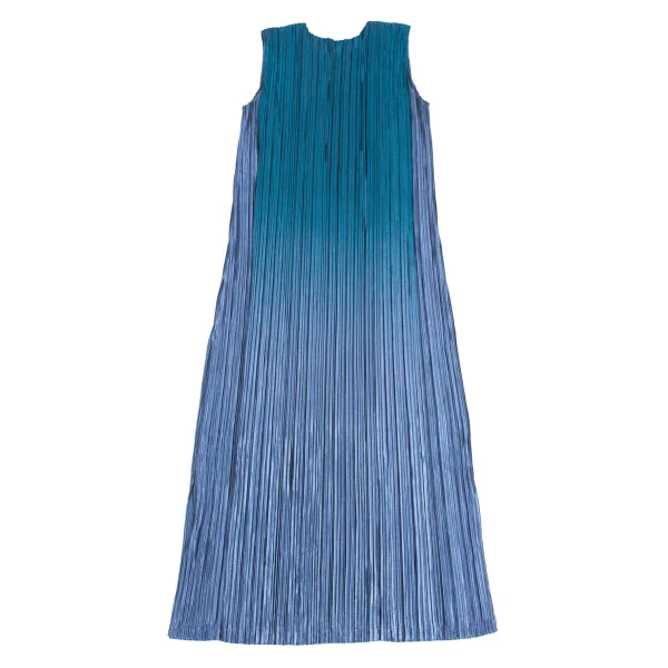 PLEATS PLEASE Shiny pleats Bicolor Sleeveless Dress K-166578_008