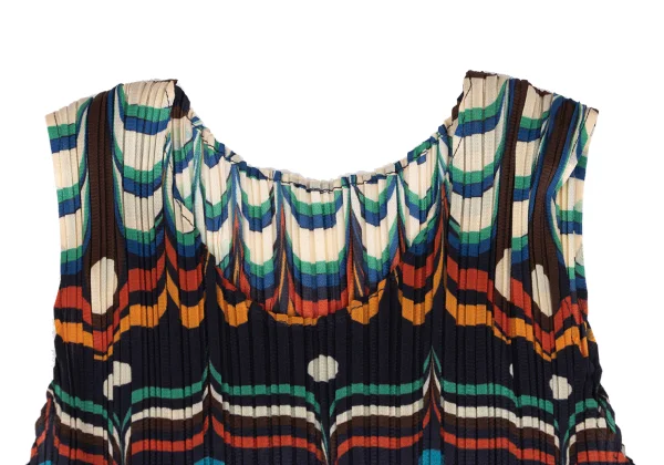 PLEATS PLEASE Pleats Ethnic Print Sleeveless Dress K-166579_004