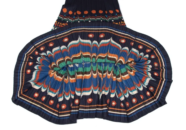 PLEATS PLEASE Pleats Ethnic Print Sleeveless Dress K-166579_007