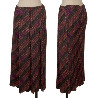 PLEATS PLEASE Bias Knit Transfer Tuck Pleated Skirt
