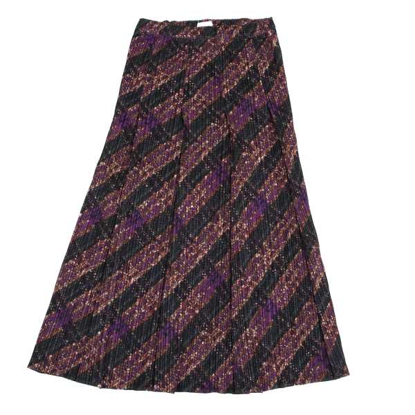 PLEATS PLEASE Bias Knit Transfer Tuck Pleated Skirt K-166583_002