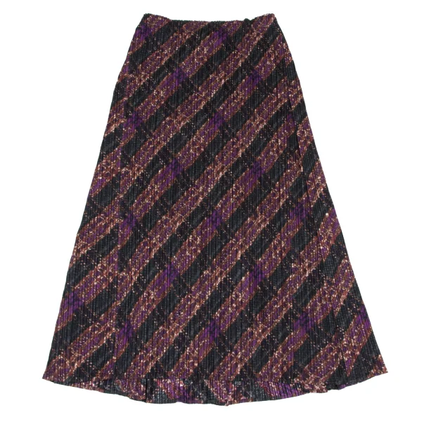 PLEATS PLEASE Bias Knit Transfer Tuck Pleated Skirt K-166583_007