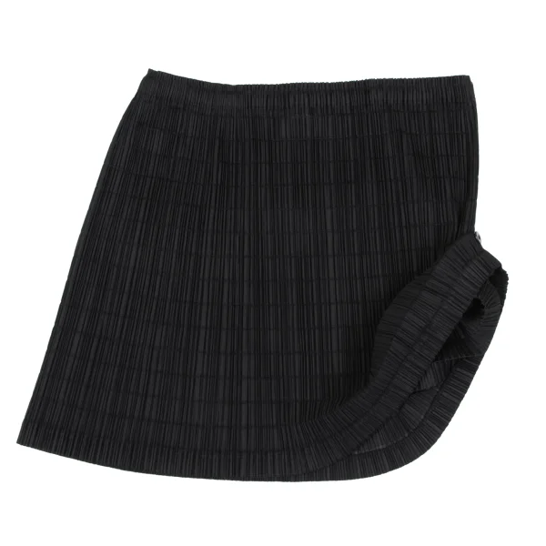 PLEATS PLEASE Button Design Openwork Striped Mini Skirt K-166585_002