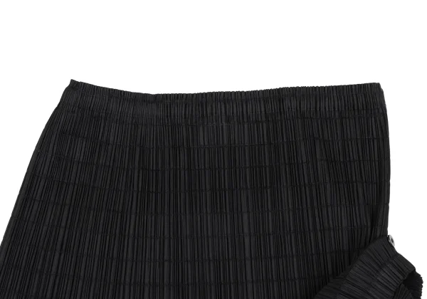PLEATS PLEASE Button Design Openwork Striped Mini Skirt K-166585_003