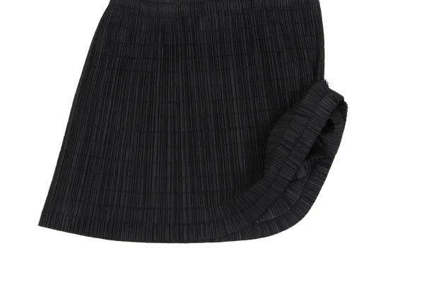 PLEATS PLEASE Button Design Openwork Striped Mini Skirt K-166585_004