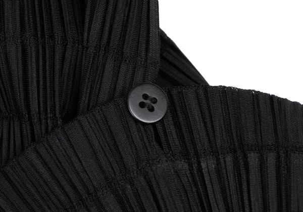 PLEATS PLEASE Button Design Openwork Striped Mini Skirt K-166585_005