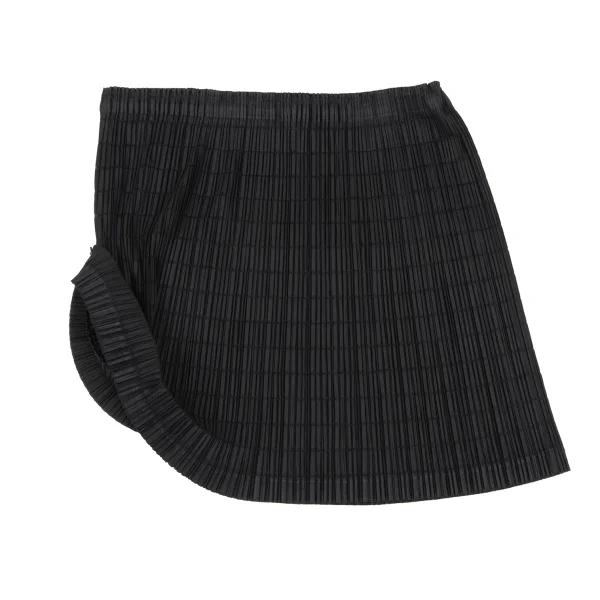 PLEATS PLEASE Button Design Openwork Striped Mini Skirt K-166585_008