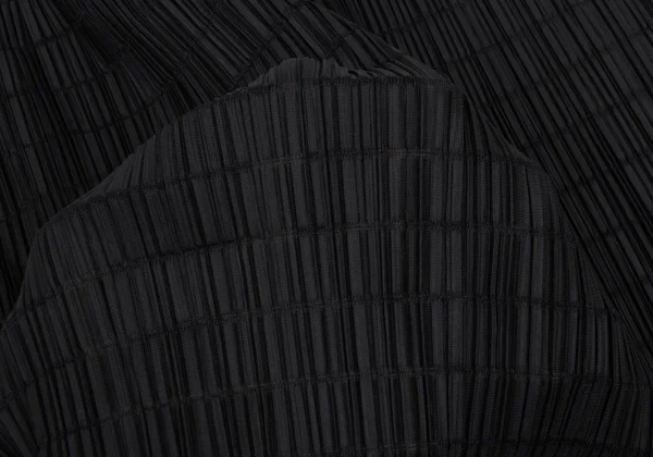 PLEATS PLEASE Button Design Openwork Striped Mini Skirt K-166585_009