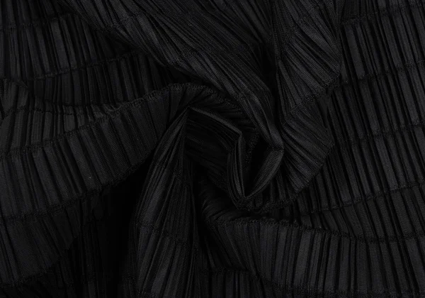 PLEATS PLEASE Button Design Openwork Striped Mini Skirt K-166585_010