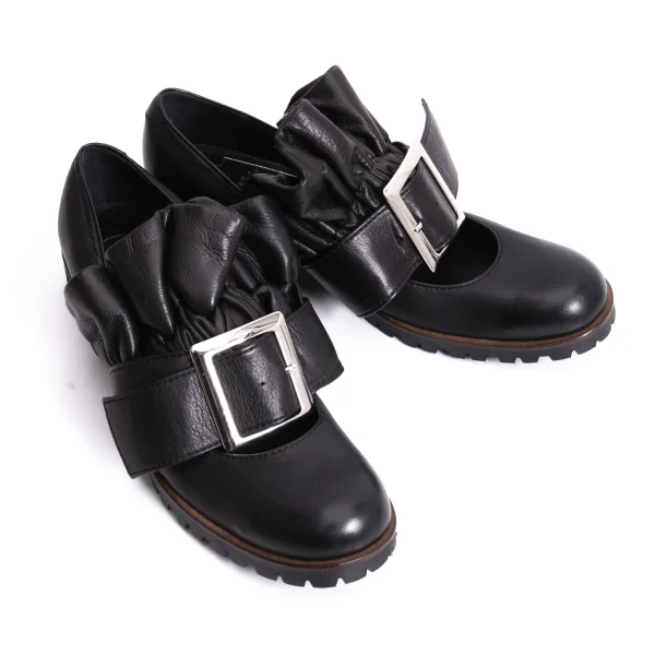 LIMI feu Belted Design Leather Shoes Black S(About US 7) K-166589_001