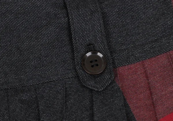 Y's Red Label Wool Curved Line Pleated Skirt K-166595_005