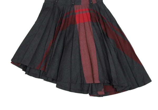 Y's Red Label Wool Curved Line Pleated Skirt K-166595_007