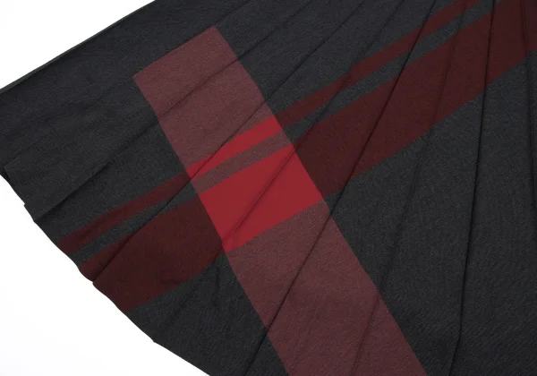 Y's Red Label Wool Curved Line Pleated Skirt K-166595_012