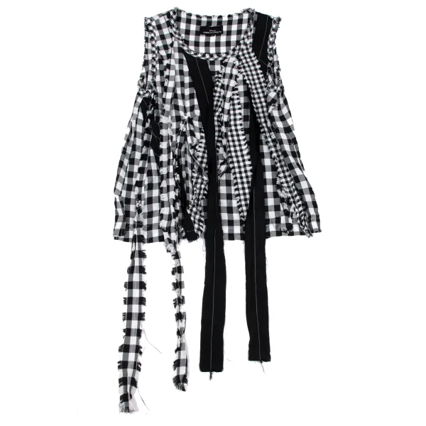 tricot COMME des GARCONS Checker Cut Off Sleeveless Top K-166597_002