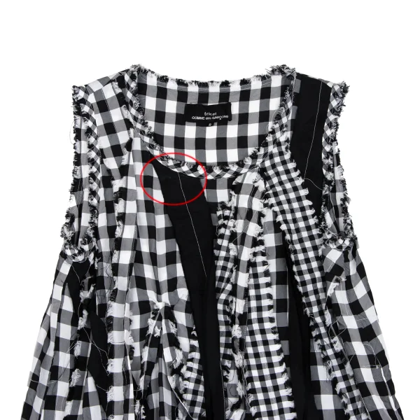 tricot COMME des GARCONS Checker Cut Off Sleeveless Top K-166597_003