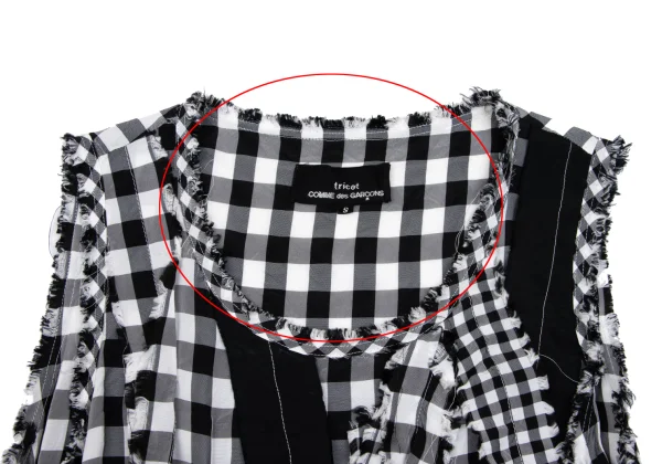 tricot COMME des GARCONS Checker Cut Off Sleeveless Top K-166597_005