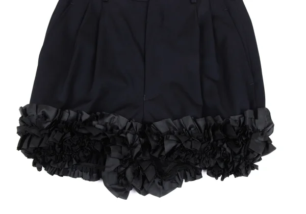 COMME des GARCONS Wool Gaba Frilled Hem Shorts K-166604_006