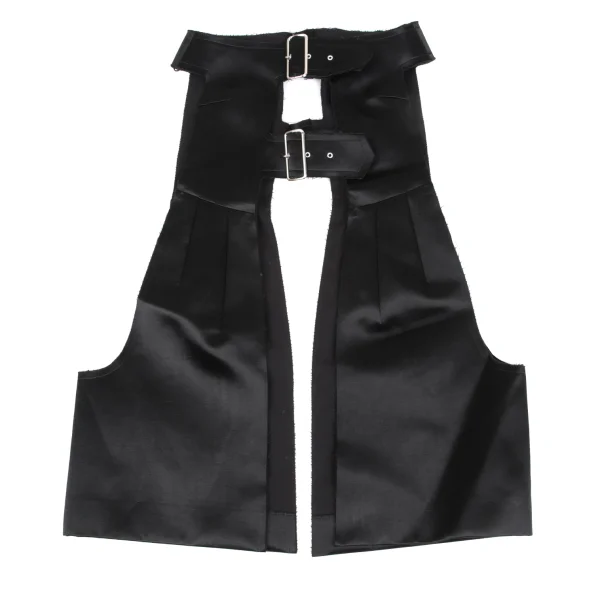 COMME des GARCONS Satin Cut Off Belted Chaps Skirt K-166605_002
