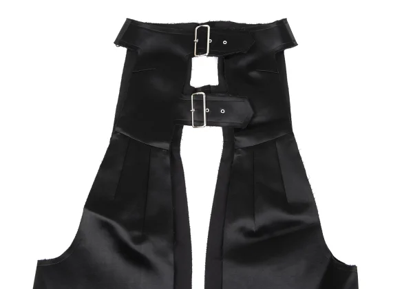 COMME des GARCONS Satin Cut Off Belted Chaps Skirt K-166605_003