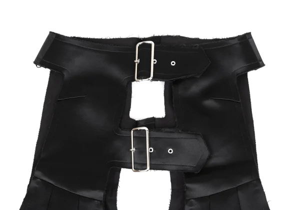COMME des GARCONS Satin Cut Off Belted Chaps Skirt K-166605_004