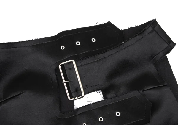COMME des GARCONS Satin Cut Off Belted Chaps Skirt K-166605_005