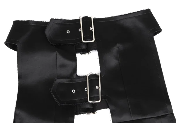 COMME des GARCONS Satin Cut Off Belted Chaps Skirt K-166605_010