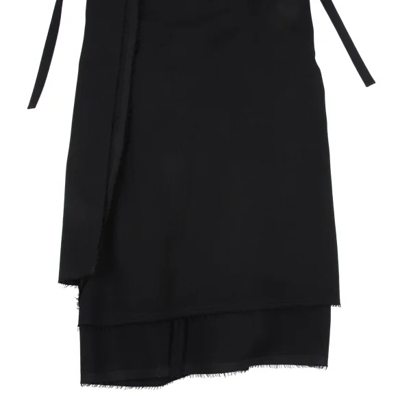 COMME des GARCONS Wool Cut Off Hem Wrap Skirt K-166606_005