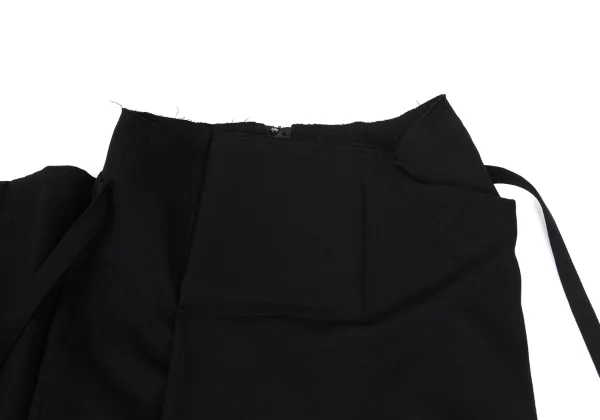 COMME des GARCONS Wool Cut Off Hem Wrap Skirt K-166606_008