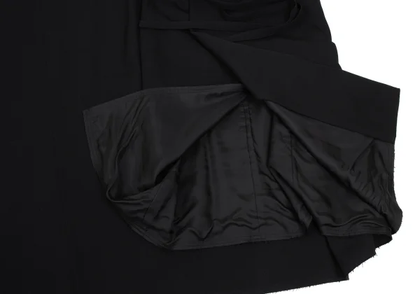 COMME des GARCONS Wool Cut Off Hem Wrap Skirt K-166606_011