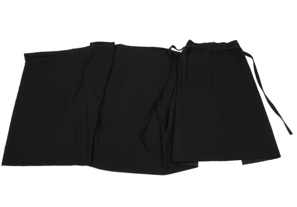 COMME des GARCONS Wool Cut Off Hem Wrap Skirt K-166606_012