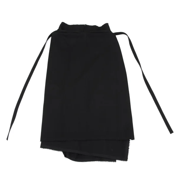COMME des GARCONS Wool Cut Off Hem Wrap Skirt K-166606_015