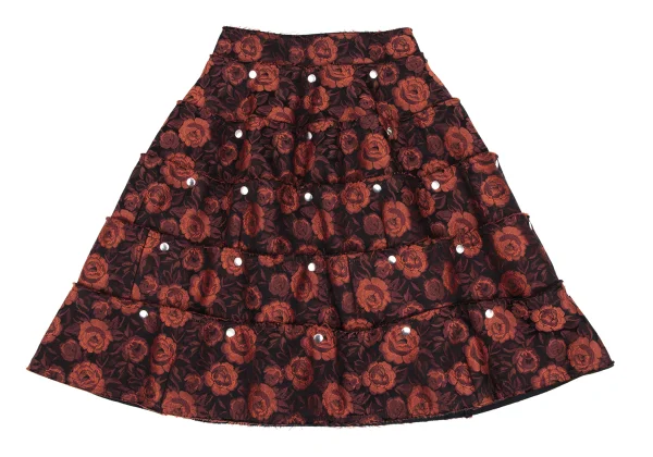 COMME des GARCONS Snap Button Detachable Rose Jacquard Skirt K-166611_002