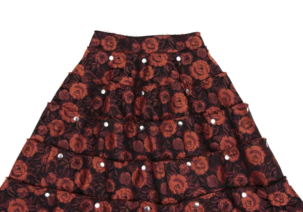 COMME des GARCONS Snap Button Detachable Rose Jacquard Skirt K-166611_003