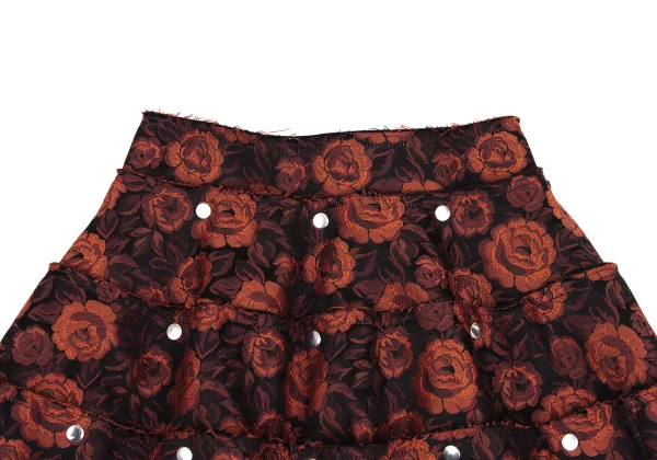 COMME des GARCONS Snap Button Detachable Rose Jacquard Skirt K-166611_004