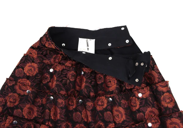 COMME des GARCONS Snap Button Detachable Rose Jacquard Skirt K-166611_005