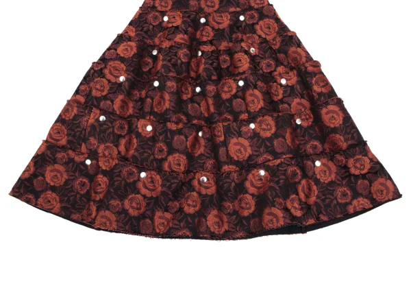 COMME des GARCONS Snap Button Detachable Rose Jacquard Skirt K-166611_006