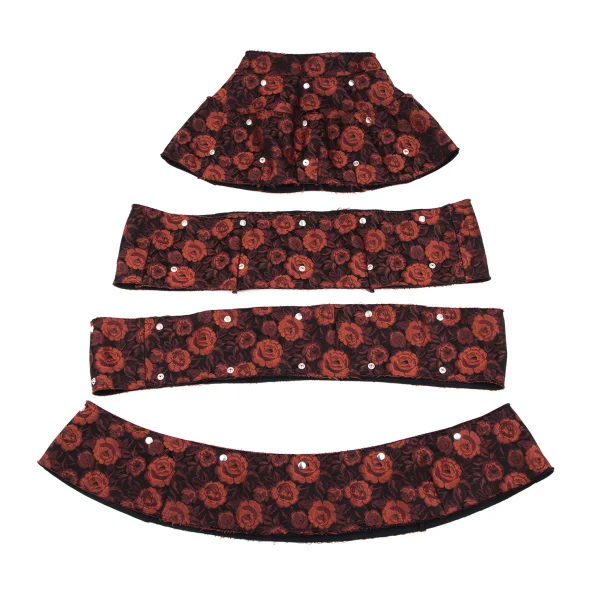 COMME des GARCONS Snap Button Detachable Rose Jacquard Skirt K-166611_009