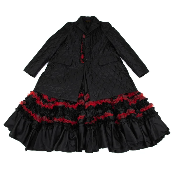 COMME des GARCONS Tulle Ruffle Layered Quilted Long Jacket K-166614_002