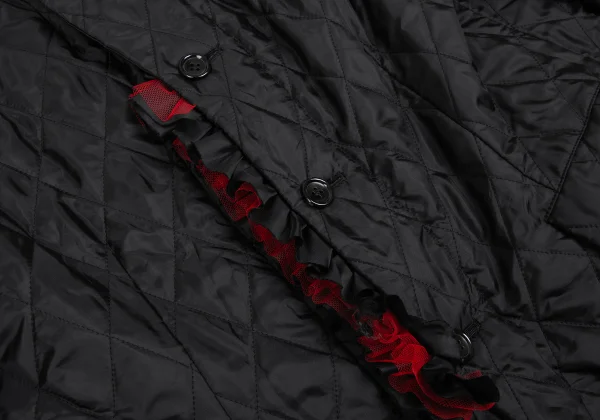 COMME des GARCONS Tulle Ruffle Layered Quilted Long Jacket K-166614_006