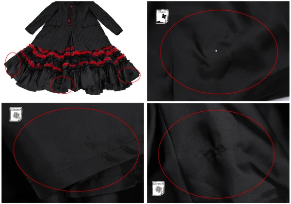 COMME des GARCONS Tulle Ruffle Layered Quilted Long Jacket K-166614_009